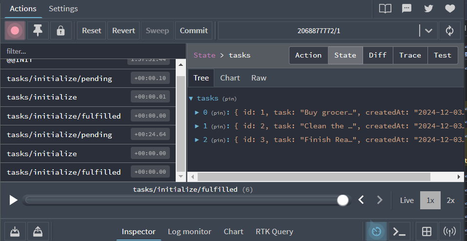 redux devtool chrome extension is great for debugging