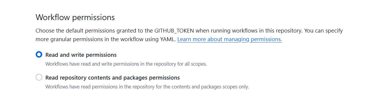 allow github workflows to read and write