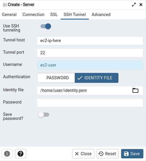 Create PG Server RDS - SSH Tunnel
how to connect to aws rds postgres from local machine