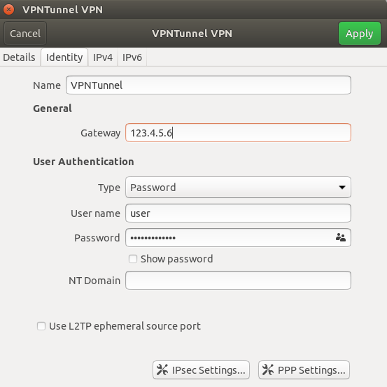 vpn details l2tp